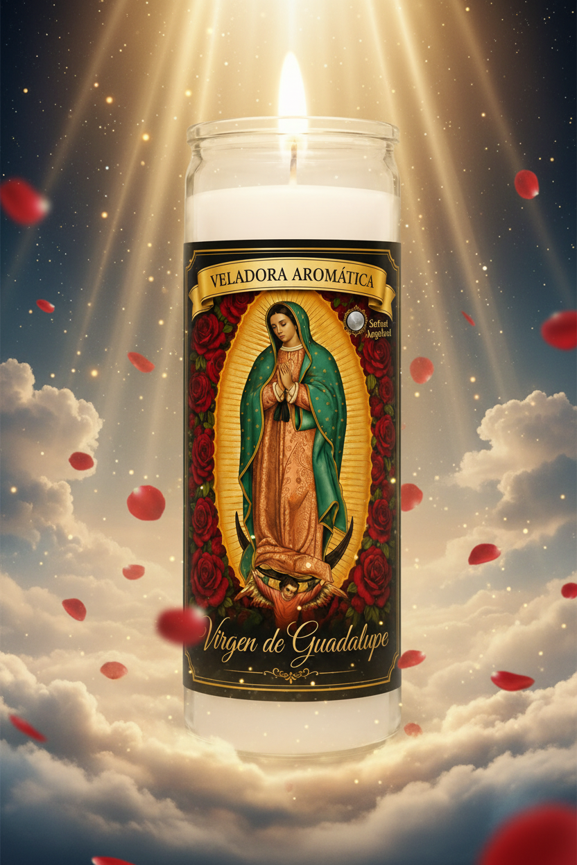 Veladora Virgen de Guadalupe - Celestial